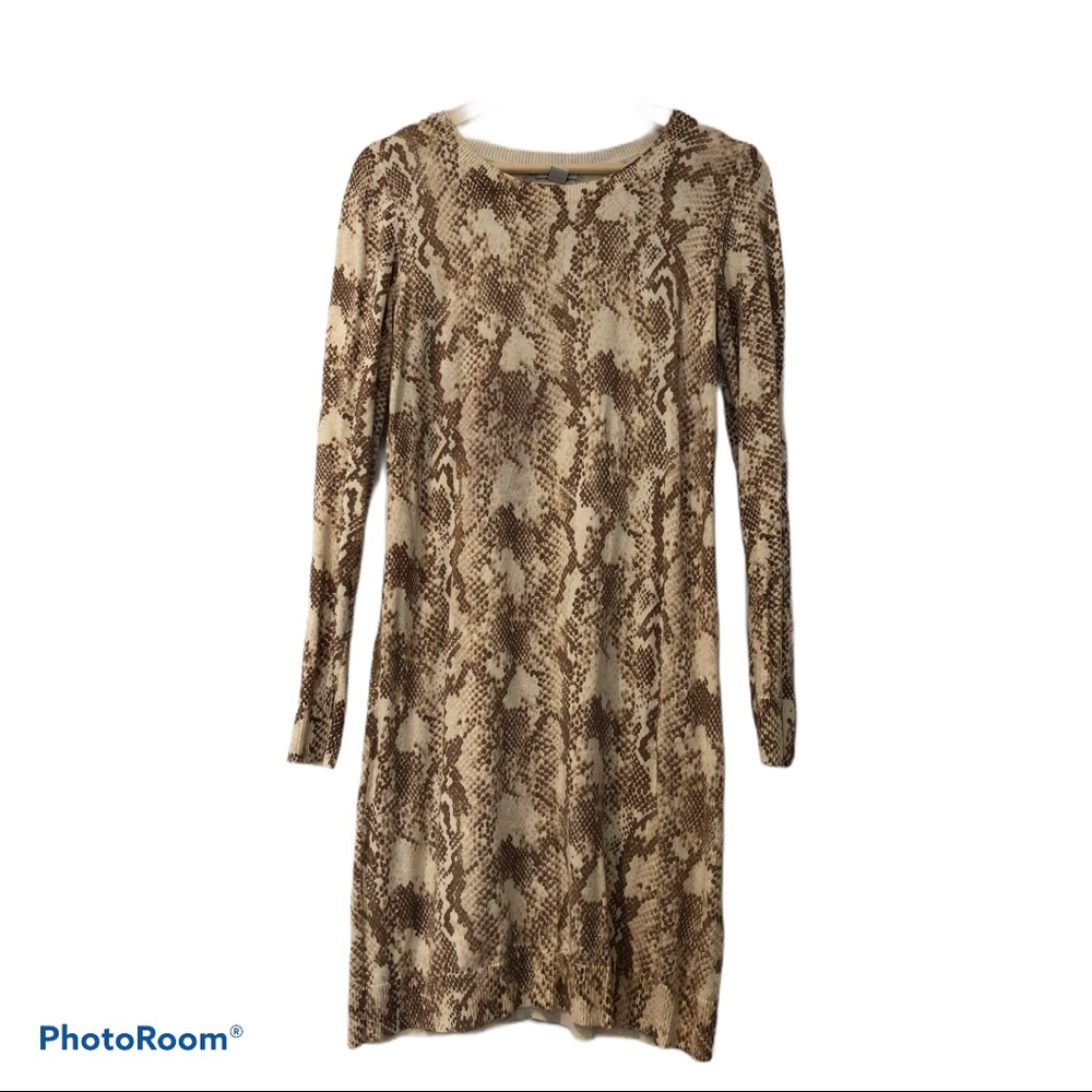 Old navy brown Snake Print Sweater Dress